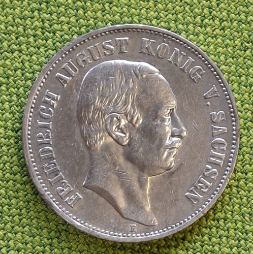 Sachsen mark silber 1907 e - mark,