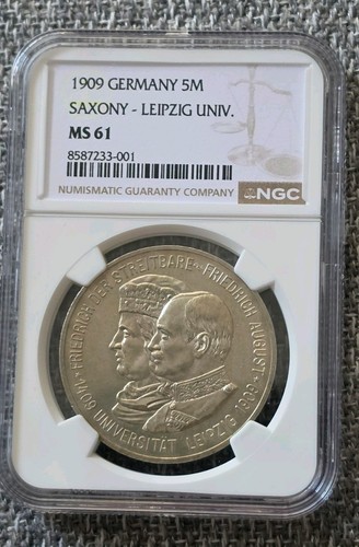 1909 sachsen 5mark uni - sachsen,