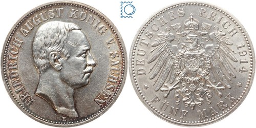 Sachsen mark 1914 könig - 5,