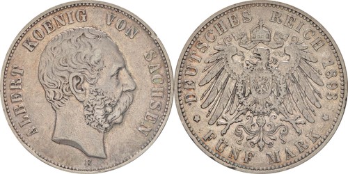 Sachsen mark 1893 125 - sachsen:5, j.